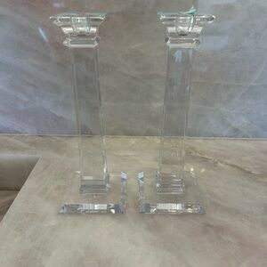 Tiffany & Co. Clear Crystal Candle Holders
